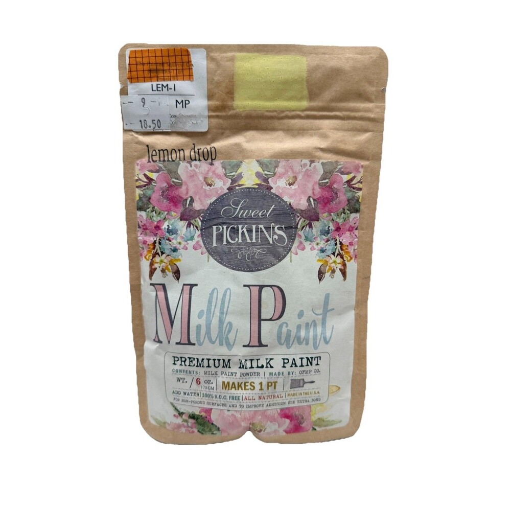 NEW Sweet Pickins Milk Paint LEMON DROP 6 Oz ( Makes 1 Pint when added to water)